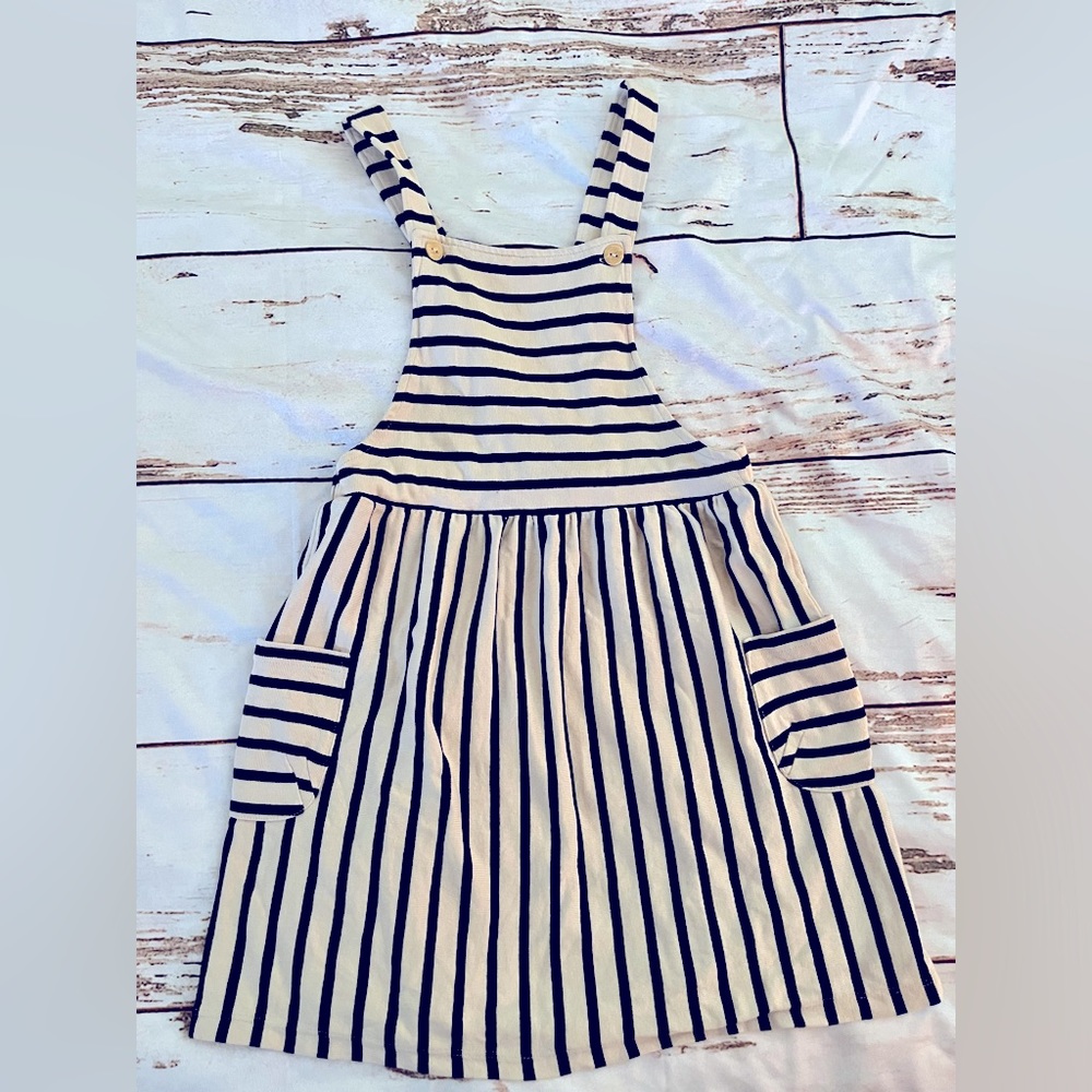 H&M organic striped overall style dress jumper